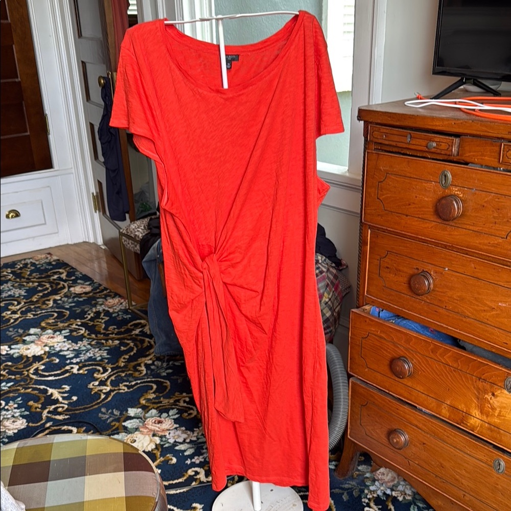 Talbots Plus size  cap sleeve  Ruched‎ side tie tee dress. Worn twice